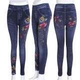 Fashion Slim Women Leggings Faux Denim Jeans Leggings