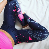 New Fashion Women High Waist Workout Leggings Printed Punk Women's Fitness
