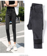 Winter Warm Jeans Woman High Waist Casual Velvet Ladies Trousers