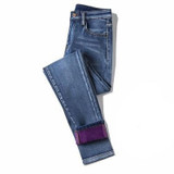 Winter Warm Jeans Woman High Waist Casual Velvet Ladies Trousers