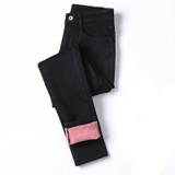 Winter Warm Jeans Woman High Waist Casual Velvet Ladies Trousers