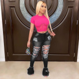 Ripped Jeans For Women High Waist Jeans Vintage Flare Jeans