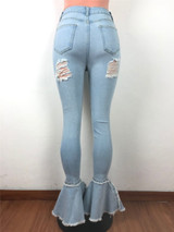 Ripped Jeans For Women High Waist Jeans Vintage Flare Jeans