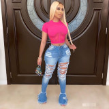 Ripped Jeans For Women High Waist Jeans Vintage Flare Jeans