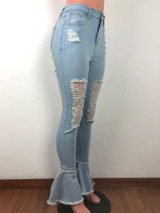 Ripped Jeans For Women High Waist Jeans Vintage Flare Jeans