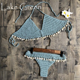 Bikini Set Shell Tassels Bikini Brazilian Crochet Swimsuit Women Halter