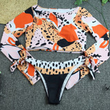 Surfing Swimsuit For Women Bikini Long Sleeve Swimwear
