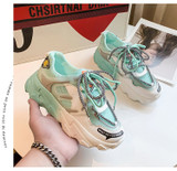 Mesh Casual Shoes Woman Sneakers Med Heels Platform Sneakers Women