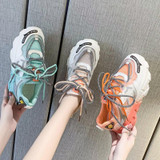 Mesh Casual Shoes Woman Sneakers Med Heels Platform Sneakers Women
