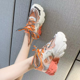 Mesh Casual Shoes Woman Sneakers Med Heels Platform Sneakers Women