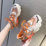 Mesh Casual Shoes Woman Sneakers Med Heels Platform Sneakers Women