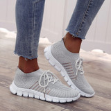Sneakers Women Lace Up Platform Shoes Breathable Mesh Sneakers Woman