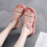 Ladies Flat Gladiator Sandals Women Open Toe Buckle Soft Jelly Rubber
