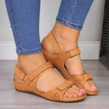 New Women Sandals Soft Three Color Stitching Ladies Sandals