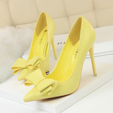 Autumn Heel Shoes Pink Heels Woman Blue Sweet Bow Women White High Heels