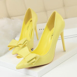 Autumn Heel Shoes Pink Heels Woman Blue Sweet Bow Women White High Heels