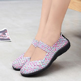 Womens Flats Shoes Slip On Fashion Woven Sneakers Casual Breathable