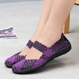 Womens Flats Shoes Slip On Fashion Woven Sneakers Casual Breathable