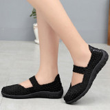 Womens Flats Shoes Slip On Fashion Woven Sneakers Casual Breathable