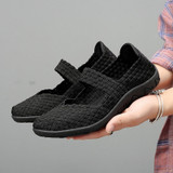 Womens Flats Shoes Slip On Fashion Woven Sneakers Casual Breathable