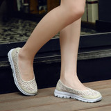 Women Sneakers Platform Casual Shoes Woman Flats Slip on Lace Loafers