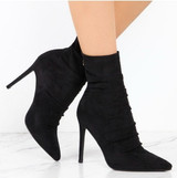 New Women Ankle Boots Women Pointed Toe High Heels Boots