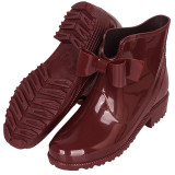 Ladies Fashion Rain Boots Women Short PVC Ankle Boot Platform Heel Waterproof