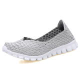 Women Shoes Summer Casual Flats Breathable Female Sneakers Woven
