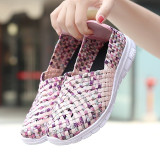 Women Sneakers Summer Woven Shoes Womens Flats Casual Breath Loafers