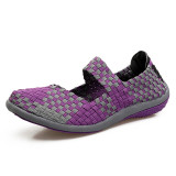 Women Flats Shoes Summer Sneakers Slip On Fashion Woven