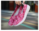 Women Flats Shoes Summer Sneakers Breathable Female Woven Walking Shoes