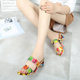 Women Fashion Summer Crystal Sandals Rhinestone Heels Open Toe Shoes