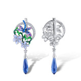 Silver Earrings For Women 925 Sterling Silver Delicate Dragonfly Flower Drop Earrings Silver Earrings For Women 925 Sterling Silver Delicate Dragonfly Flower Drop Earrings