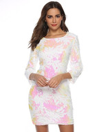 Sheath Sexy Sequin dress women Long Sleeve Plus Size Dress