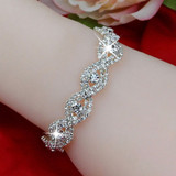 Elegant Deluxe Silver Rhinestone Crystal Bracelet Bangle Jewelry Elegant Deluxe Silver Rhinestone Crystal Bracelet Bangle Jewelry