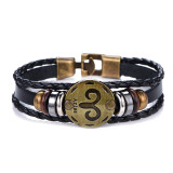 Zodiac Signs Aries Leo Bracelet Constellations charm men bracelets