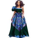 Fashion African Dresses for Women Dashiki  Plus Size African Clothes Single Puff Sleeve Long Dress Fashion African Dresses for Women Dashiki  Plus Size African Clothes Single Puff Sleeve Long Dress