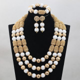 Charms White Beaded African Jewelry Sets Nigerian Wedding Costume Jewelry Set Charms White Beaded African Jewelry Sets Nigerian Wedding Costume Jewelry Set