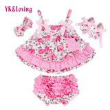 Summer Style Baby Swing Top Rose Baby Girls Clothing Set Infant Ruffle Outfits Bloomer Headband Newborn Girl Clothes Sets Summer Style Baby Swing Top Rose Baby Girls Clothing Set Infant Ruffle Outfits Bloomer Headband Newborn Girl Clothes Sets