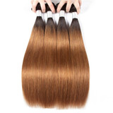 HC Ombre Bundles With Closure 1B/30 Two Tone Ombre Human Hair Weave Brazilian .