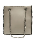 Solid color beaded fashion chain shoulder  bag
