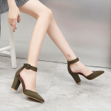 Pumps Women Shoes Sandal High Quality Flock Slip-On