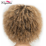 Synthetic Lace Front Wig Honey Blonde Dark Brown Roots Ombre Wigs