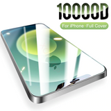 9itech 10000D Curved Full Cover Protective Glass On For iPhone 12 11 Pro X XR XS Max Tempered Screen Protector iPhone 7 8 6S Plus Glass