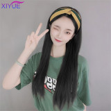 XIYUE Adjustable Navy Hats Wig Long Wavy Synthetic Hair Extensions With Navy Cap Wig All-in-one for Women Navy Cap Hat