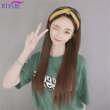 XIYUE Adjustable Navy Hats Wig Long Wavy Synthetic Hair Extensions With Navy Cap Wig All-in-one for Women Navy Cap Hat