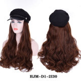 JINKAILI Long Kinky Curly Black Cap Wig All-in-one Female Baseball Hair Extensions Hat Hairpiece Synthetic Heat Resistant JINKAILI Long Kinky Curly Black Cap Wig All-in-one Female Baseball Hair Extensions Hat Hairpiece Synthetic Heat Resistant
