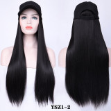 JINKAILI Long Kinky Curly Black Cap Wig All-in-one Female Baseball Hair Extensions Hat Hairpiece Synthetic Heat Resistant JINKAILI Long Kinky Curly Black Cap Wig All-in-one Female Baseball Hair Extensions Hat Hairpiece Synthetic Heat Resistant