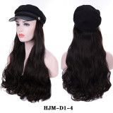 JINKAILI Long Kinky Curly Black Cap Wig All-in-one Female Baseball Hair Extensions Hat Hairpiece Synthetic Heat Resistant JINKAILI Long Kinky Curly Black Cap Wig All-in-one Female Baseball Hair Extensions Hat Hairpiece Synthetic Heat Resistant