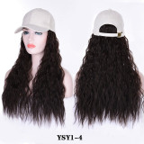 JINKAILI Long Kinky Curly Black Cap Wig All-in-one Female Baseball Hair Extensions Hat Hairpiece Synthetic Heat Resistant JINKAILI Long Kinky Curly Black Cap Wig All-in-one Female Baseball Hair Extensions Hat Hairpiece Synthetic Heat Resistant